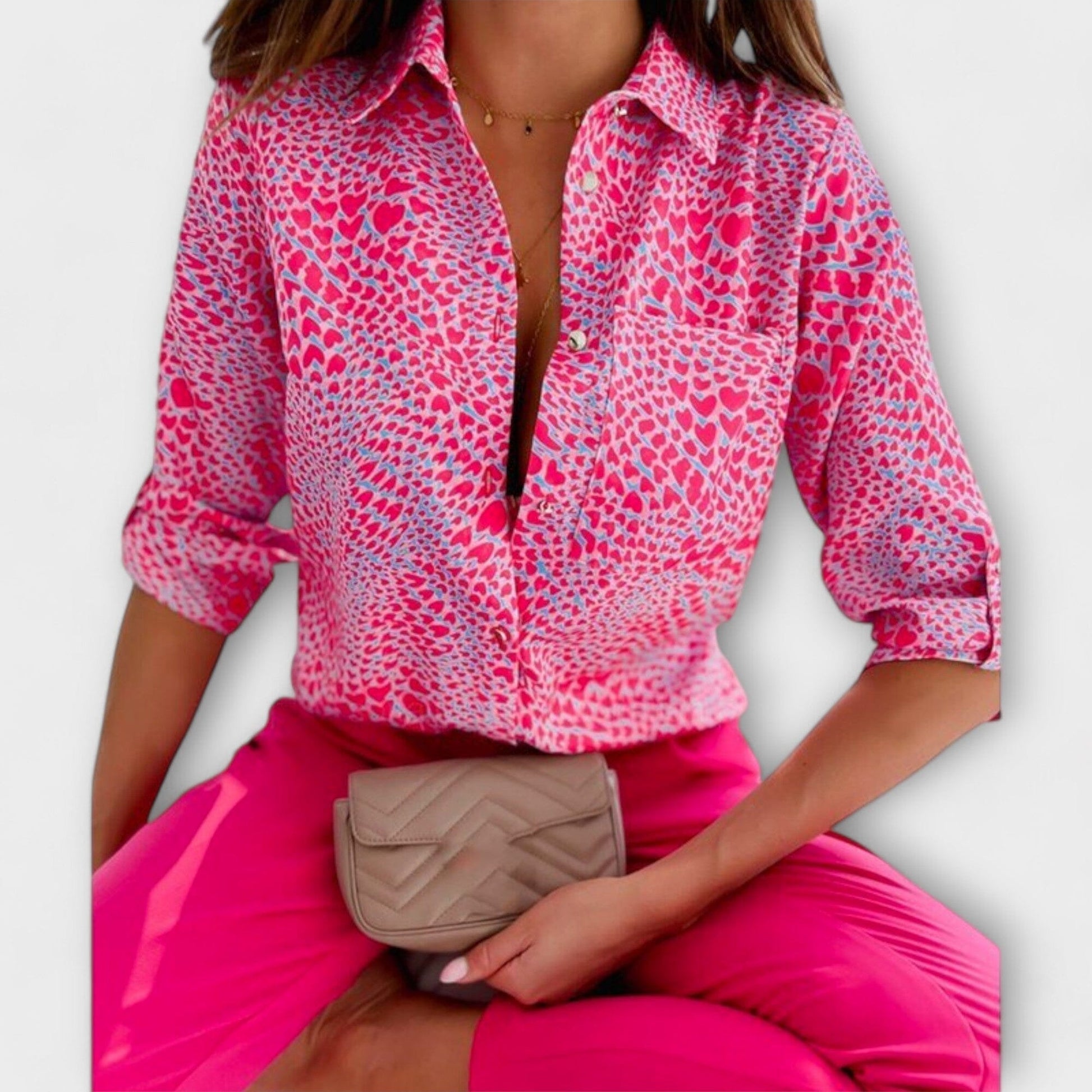 Blusa con Cuello Clásico Blusa con Cuello Clásico A minha loja Rotes Herz S 