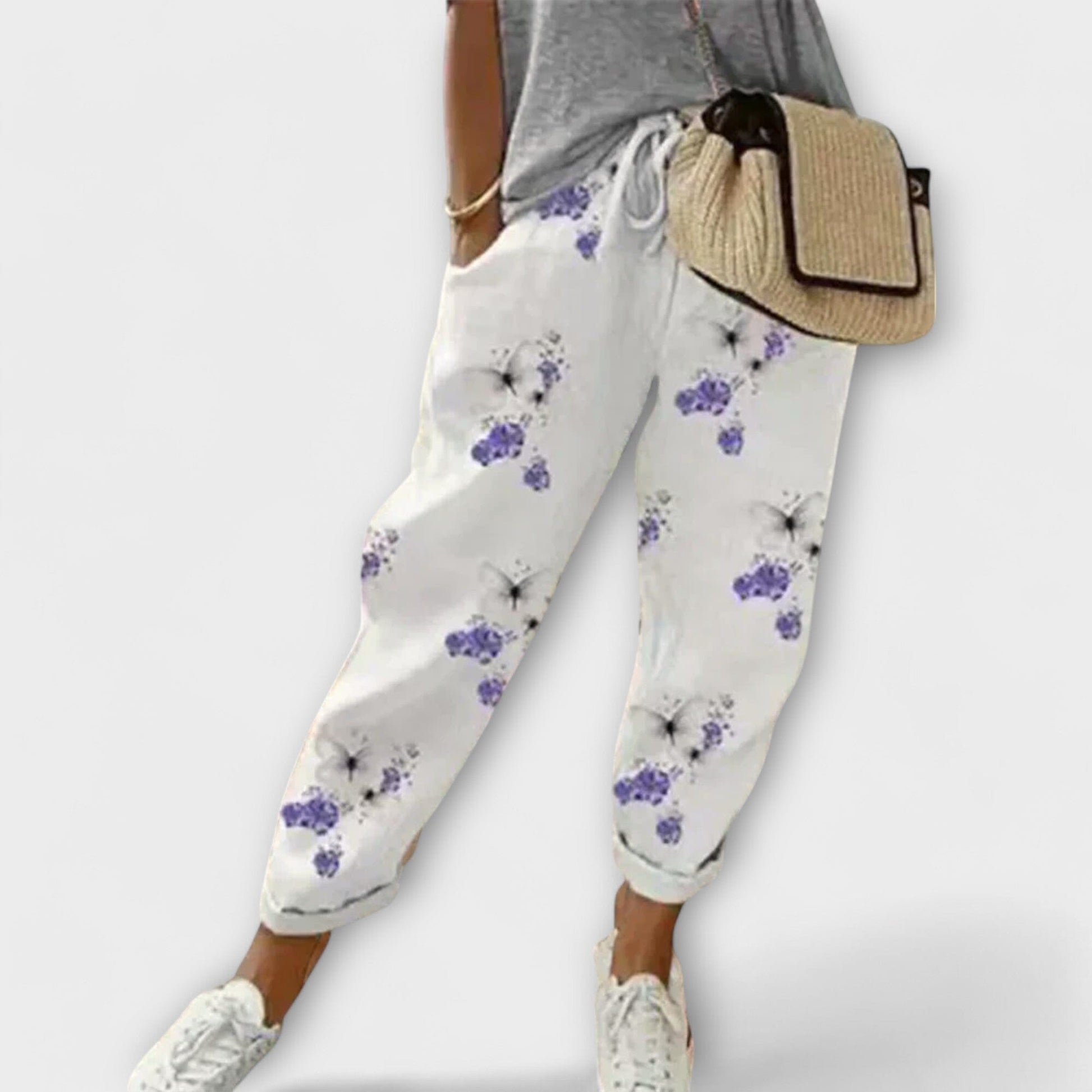 Burga – Pantalón cómodo de algodón y lino Burga – Pantalón cómodo de algodón y lino A minha loja Blanco XS 
