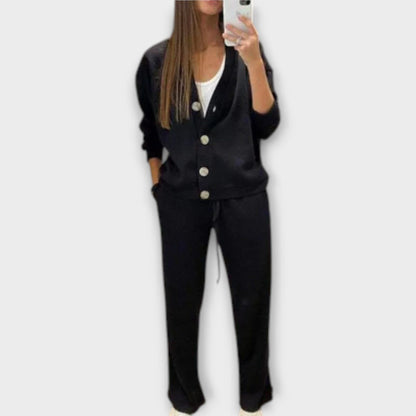 Chantal – Conjunto de Cardigan y Pantalones Chantal – Conjunto de Cardigan y Pantalones A minha loja Negro S 