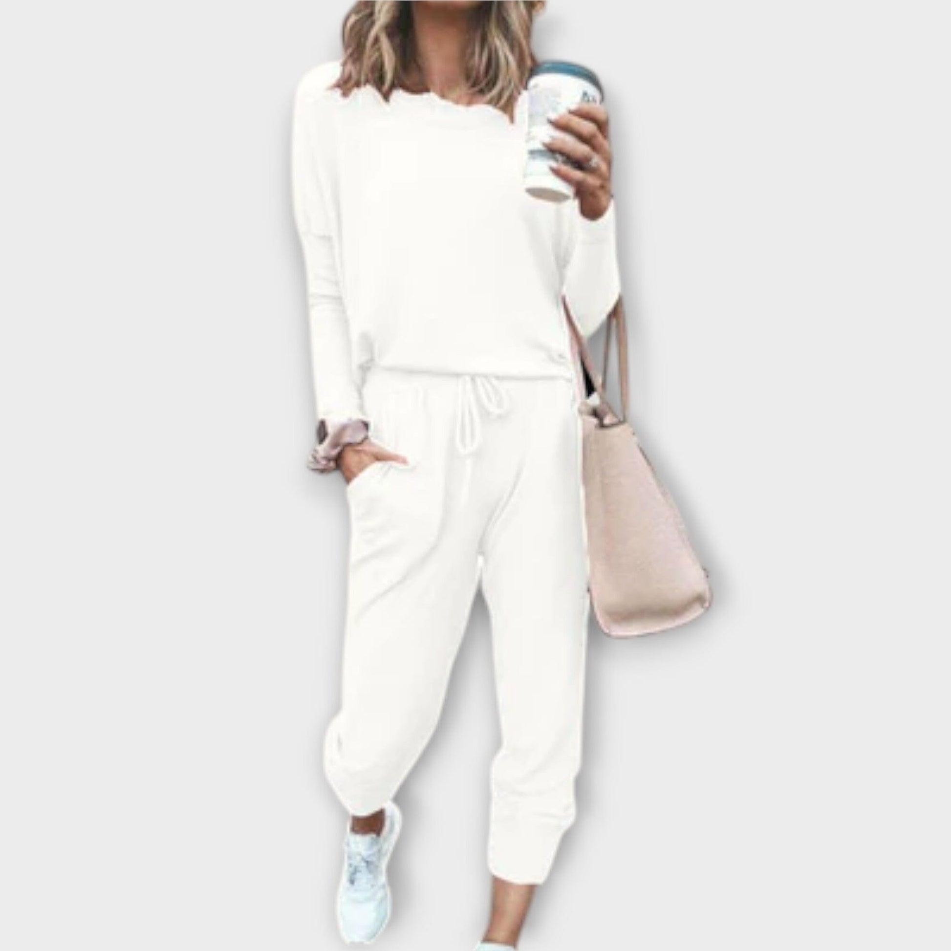 Claire - Conjunto Casual de Dos Piezas Claire - Conjunto Casual de Dos Piezas A minha loja Blanco S 