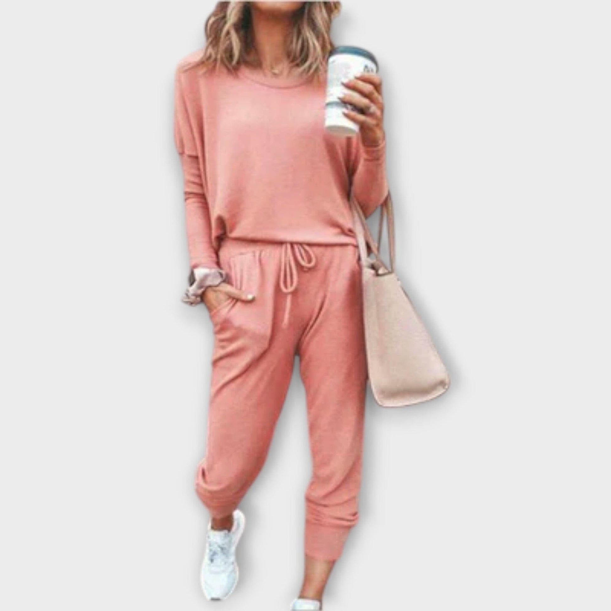 Claire - Conjunto Casual de Dos Piezas Claire - Conjunto Casual de Dos Piezas A minha loja Pink S 