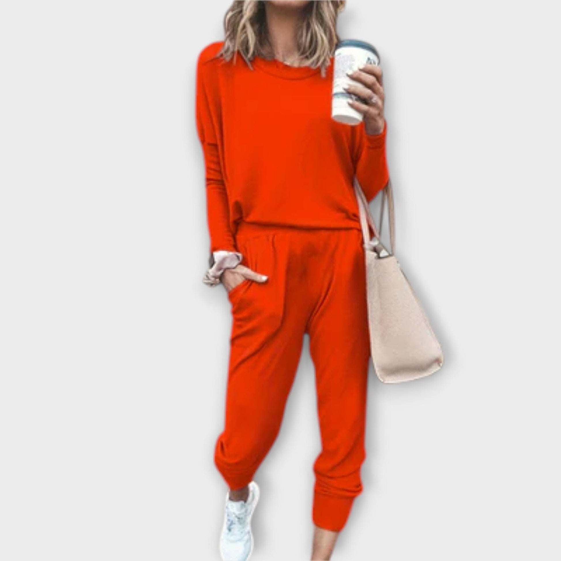 Claire - Conjunto Casual de Dos Piezas Claire - Conjunto Casual de Dos Piezas A minha loja Rojo S 