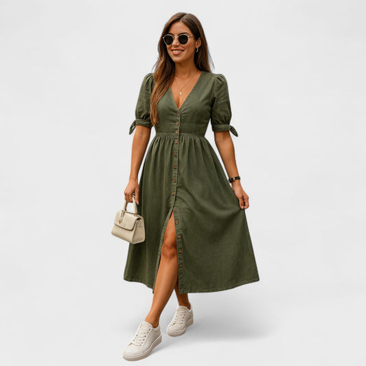 Clara Camila – Vestido camisero con encanto natural