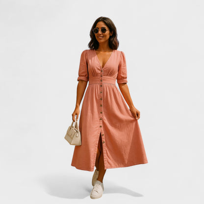 Clara Camila – Vestido camisero con encanto natural