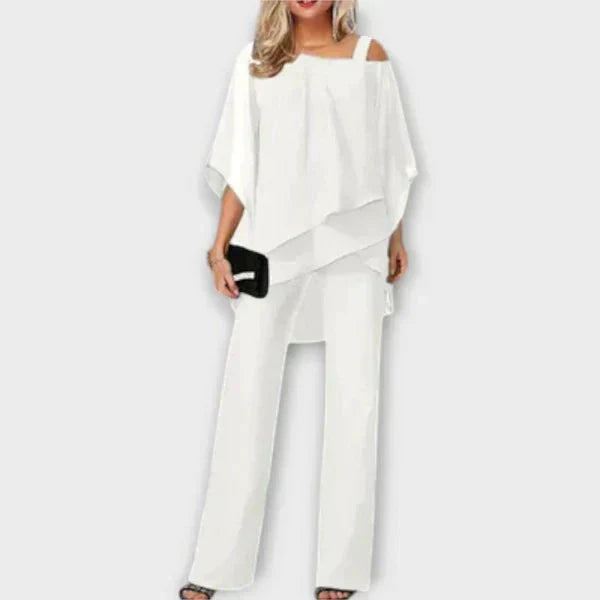 Conjunto de Noche de Chiffon Conjunto de Noche de Chiffon A minha loja Blanco S 