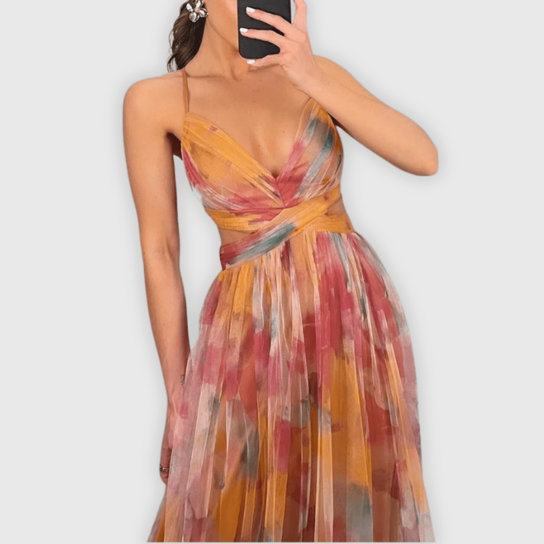 Dora | Vestido Maxi Premium Hecho a Mano Dora | Vestido Maxi Premium Hecho a Mano Rita Naranja S 