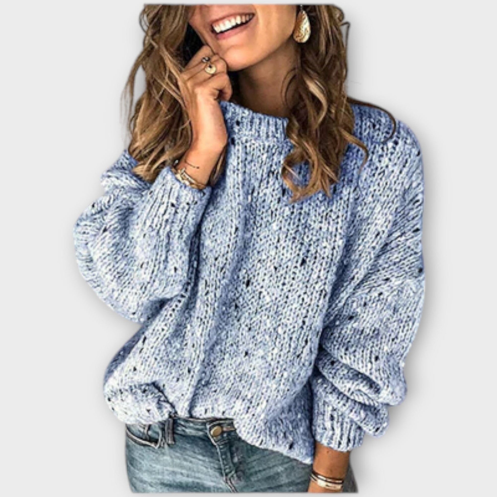 Eileen – Suéter de Punto Retro y Acogedor Eileen – Suéter de Punto Retro y Acogedor A minha loja Azul S 