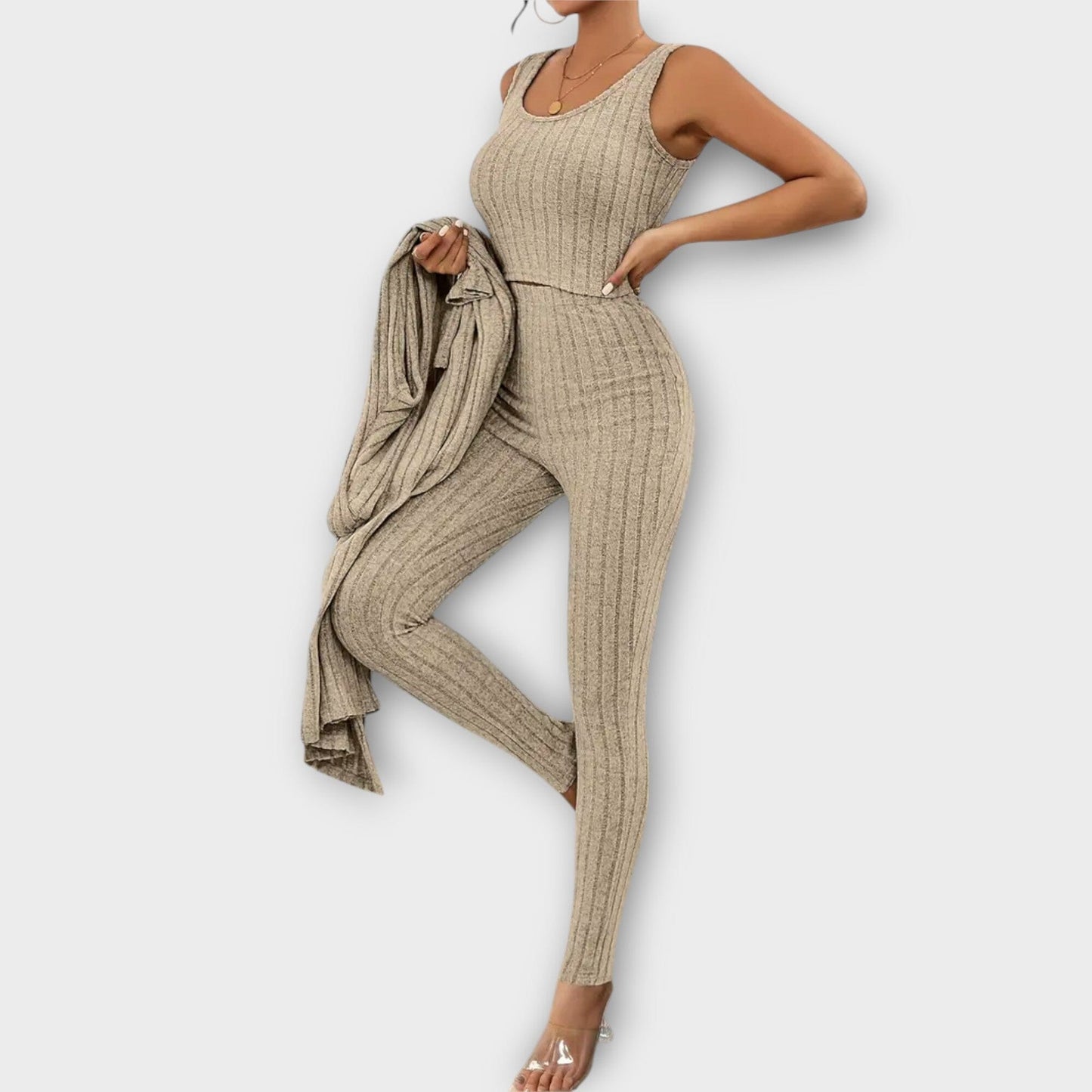 Elisa – Conjunto de 3 Piezas Elisa – Conjunto de 3 Piezas A minha loja Khaki S 