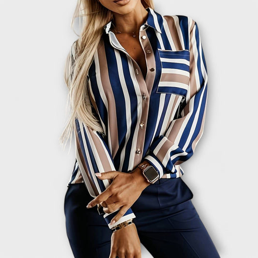Emily - Blusa Casual de Rayas Tranquila Emily - Blusa Casual de Rayas Tranquila A minha loja 