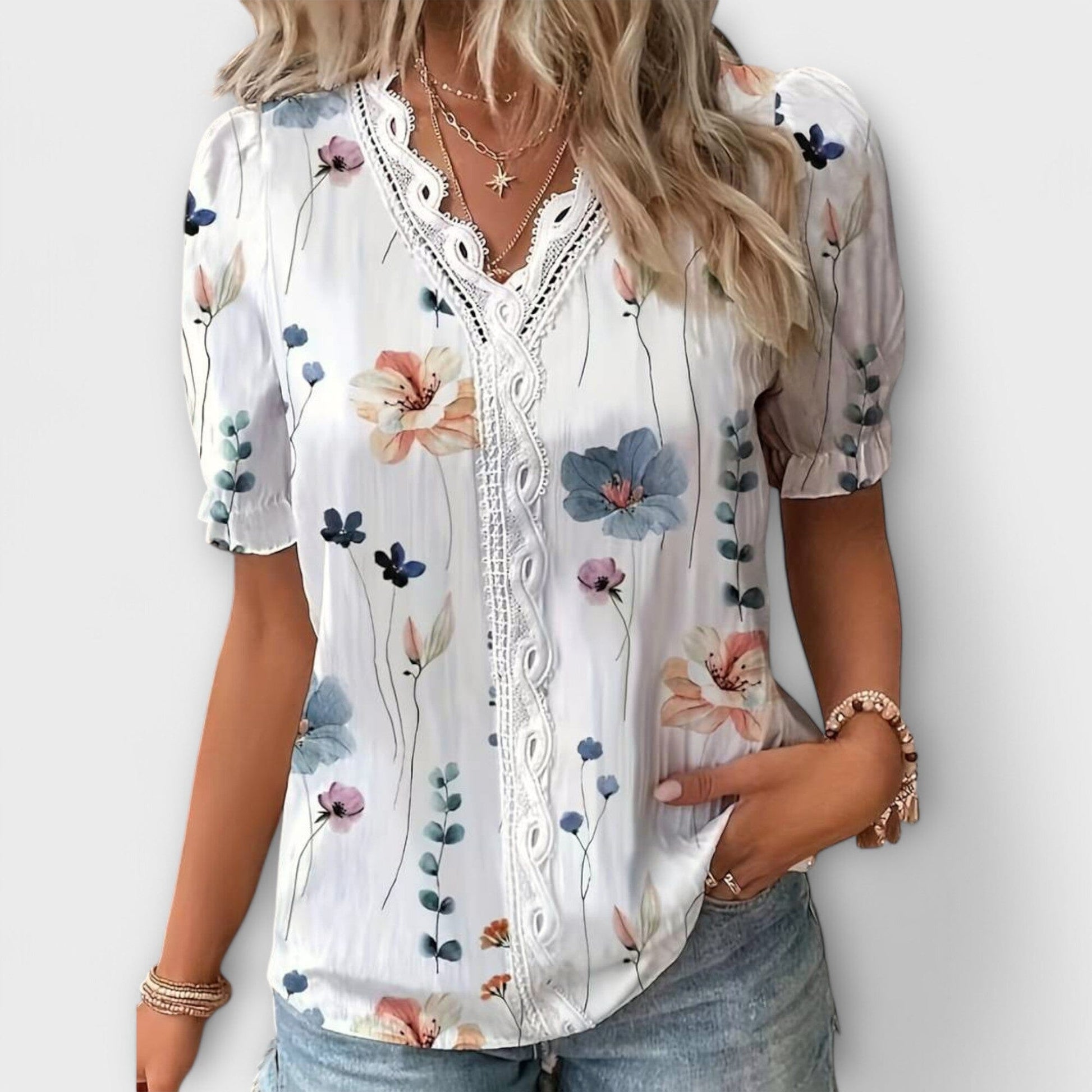 Emily - Blusa de Moda con Escote en V Emily - Blusa de Moda con Escote en V A minha loja 