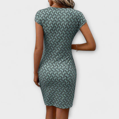 Emma – Vestido de manga corta con corte tulipán y estampado integral Emma – Vestido de manga corta con corte tulipán y estampado integral A minha loja 