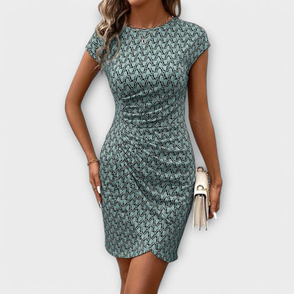 Emma – Vestido de manga corta con corte tulipán y estampado integral Emma – Vestido de manga corta con corte tulipán y estampado integral A minha loja Dunkelgrün XS 