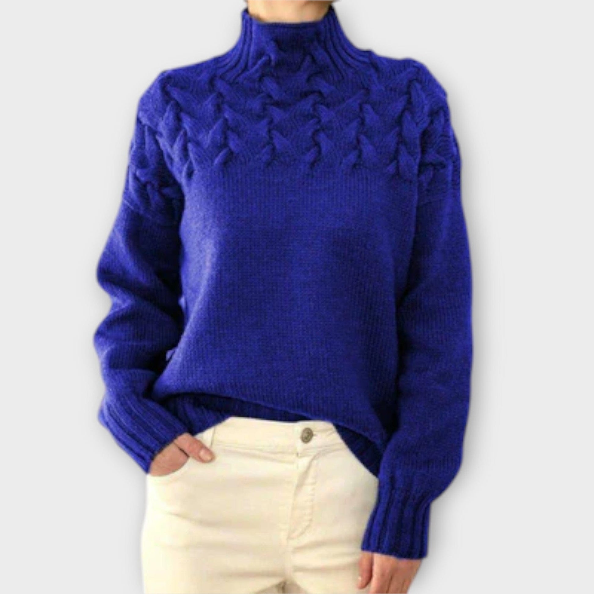 Eva – Suéter para Mujer con Detalle de Trenza Eva – Suéter para Mujer con Detalle de Trenza A minha loja Dunkelblau S 