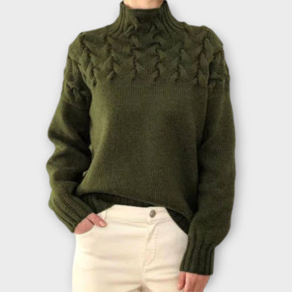 Eva – Suéter para Mujer con Detalle de Trenza Eva – Suéter para Mujer con Detalle de Trenza A minha loja Dunkelgrün S 