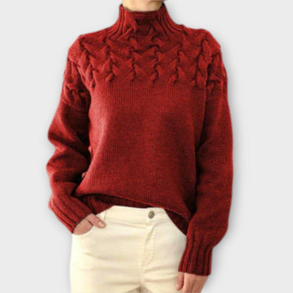 Eva – Suéter para Mujer con Detalle de Trenza Eva – Suéter para Mujer con Detalle de Trenza A minha loja Rojo S 