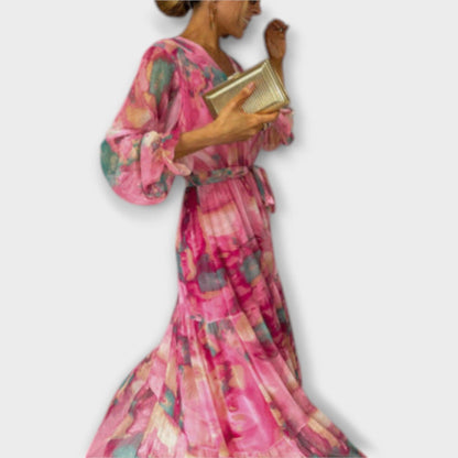 Evelyn – Vestido largo de ensueño en acuarela Evelyn – Vestido largo de ensueño en acuarela A minha loja 