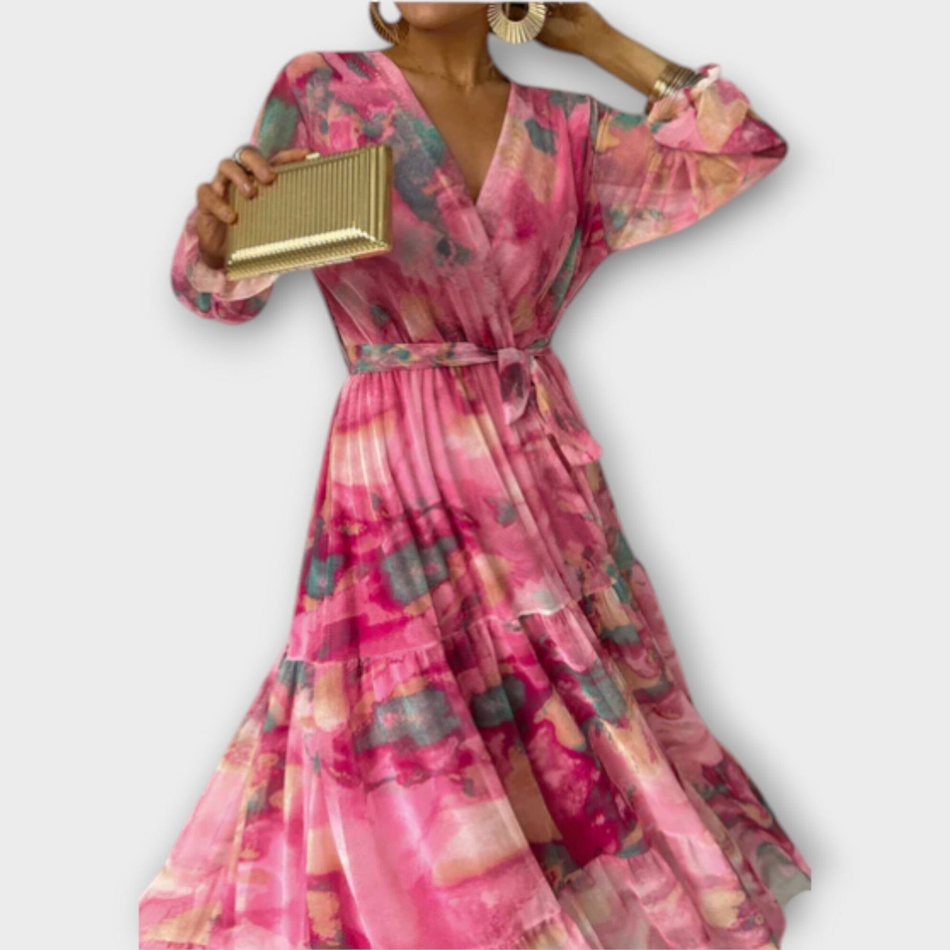 Evelyn – Vestido largo de ensueño en acuarela Evelyn – Vestido largo de ensueño en acuarela A minha loja 