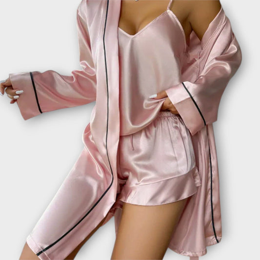Félicité – Conjunto de Pijama de 3 Piezas Cómodo Félicité – Conjunto de Pijama de 3 Piezas Cómodo A minha loja Pink S 