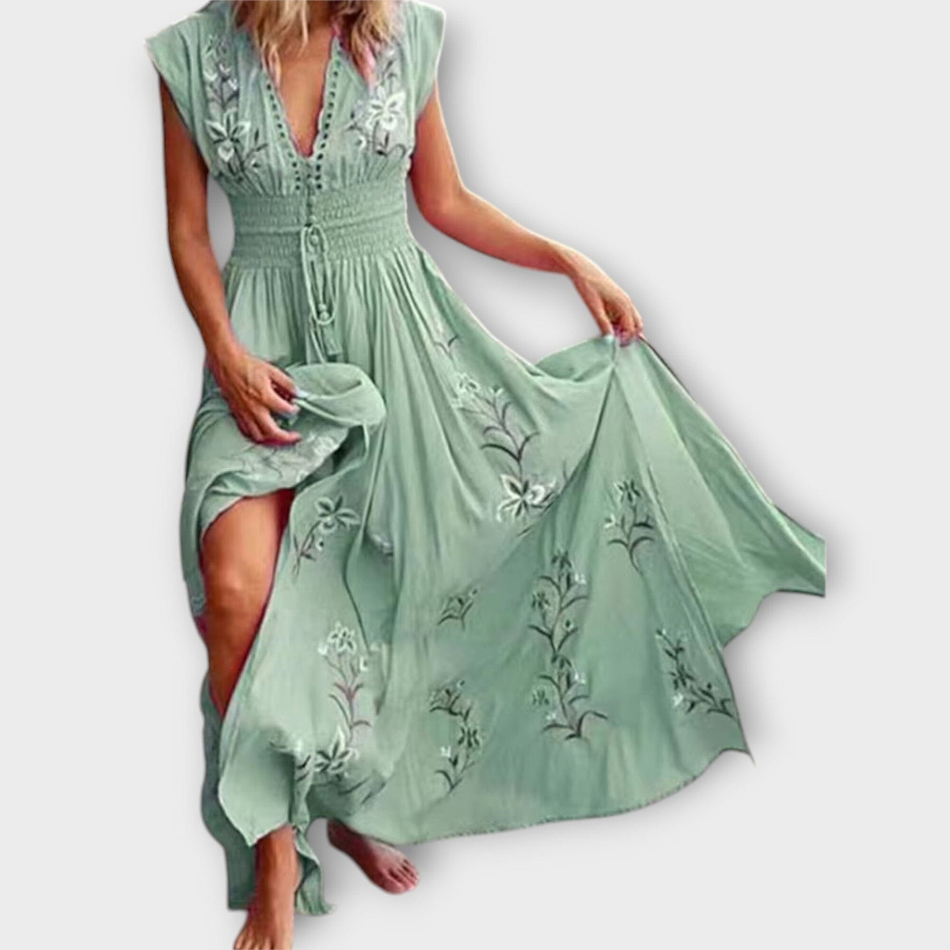 Felizia – Vestido boho con bordados encantadores Felizia – Vestido boho con bordados encantadores A minha loja Hellgrün S 