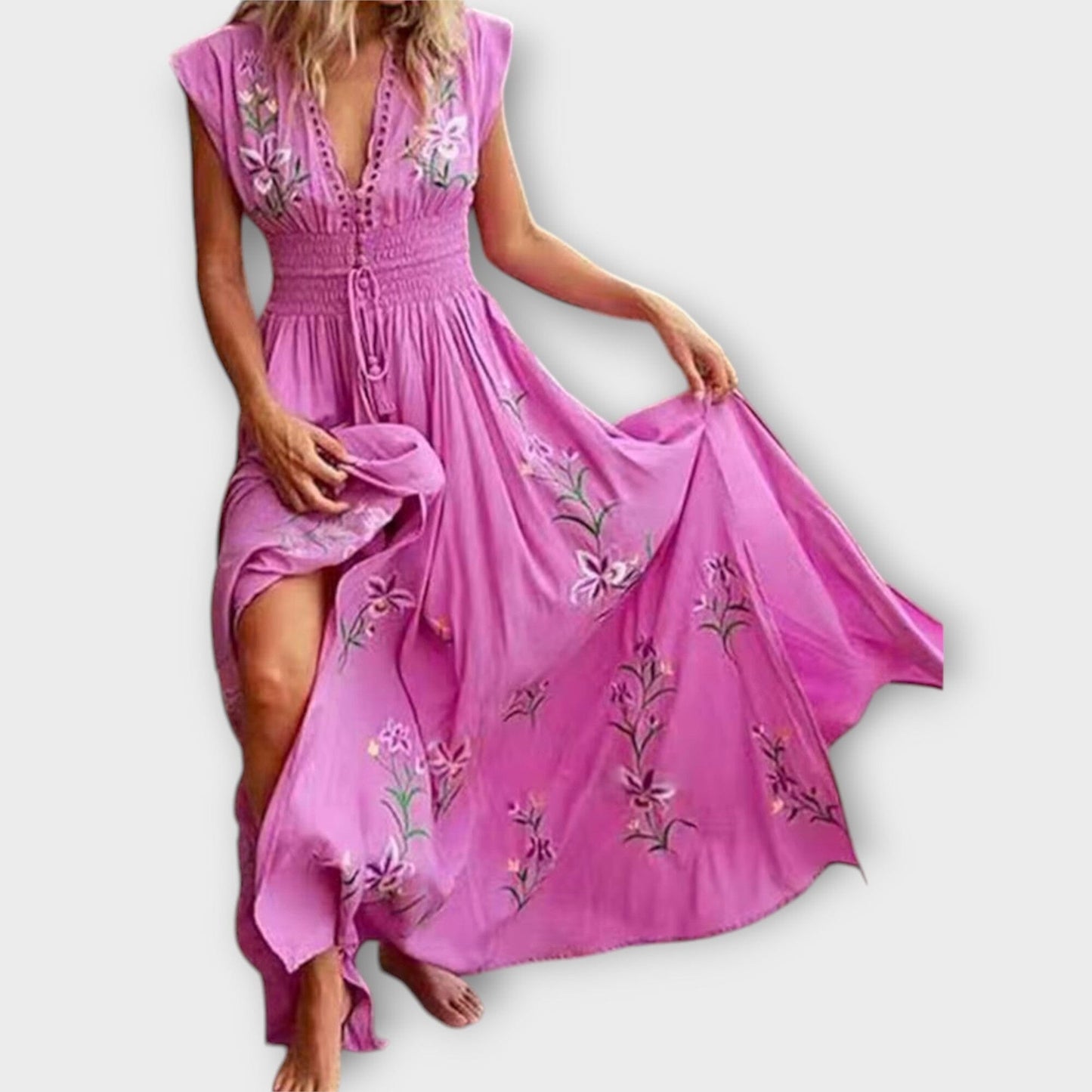 Felizia – Vestido boho con bordados encantadores Felizia – Vestido boho con bordados encantadores A minha loja Rosa S 