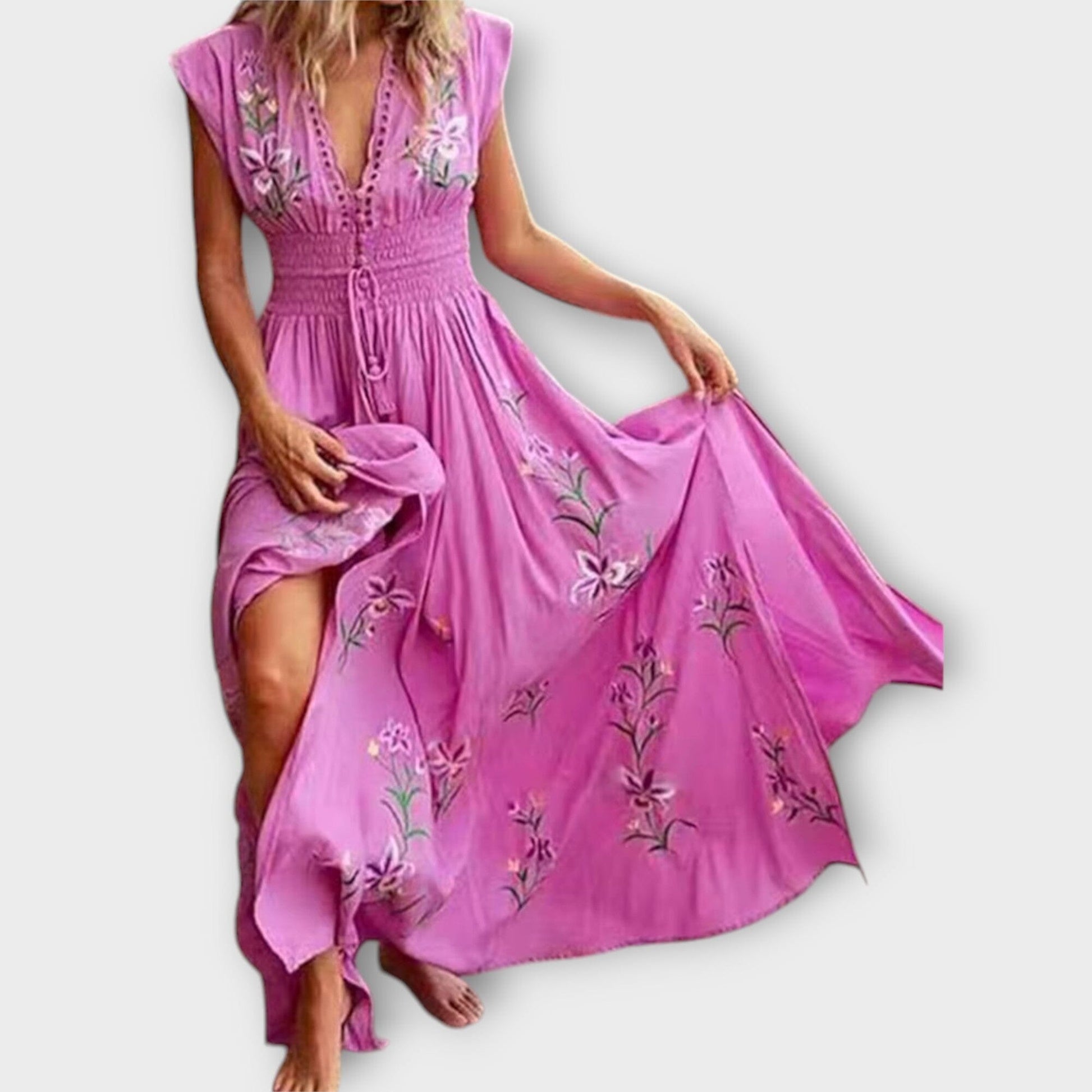 Felizia – Vestido boho con bordados encantadores Felizia – Vestido boho con bordados encantadores A minha loja Rosa S 