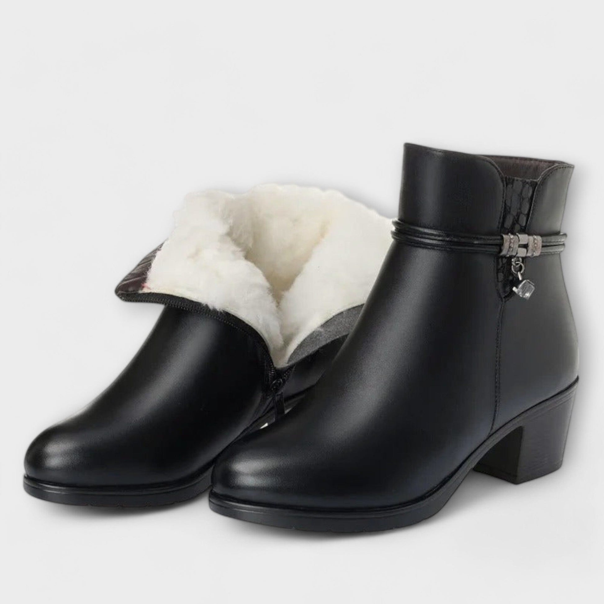Frederika – Elegantes botín de invierno con cremallera Frederika – Elegantes botín de invierno con cremallera A minha loja Negro 35 
