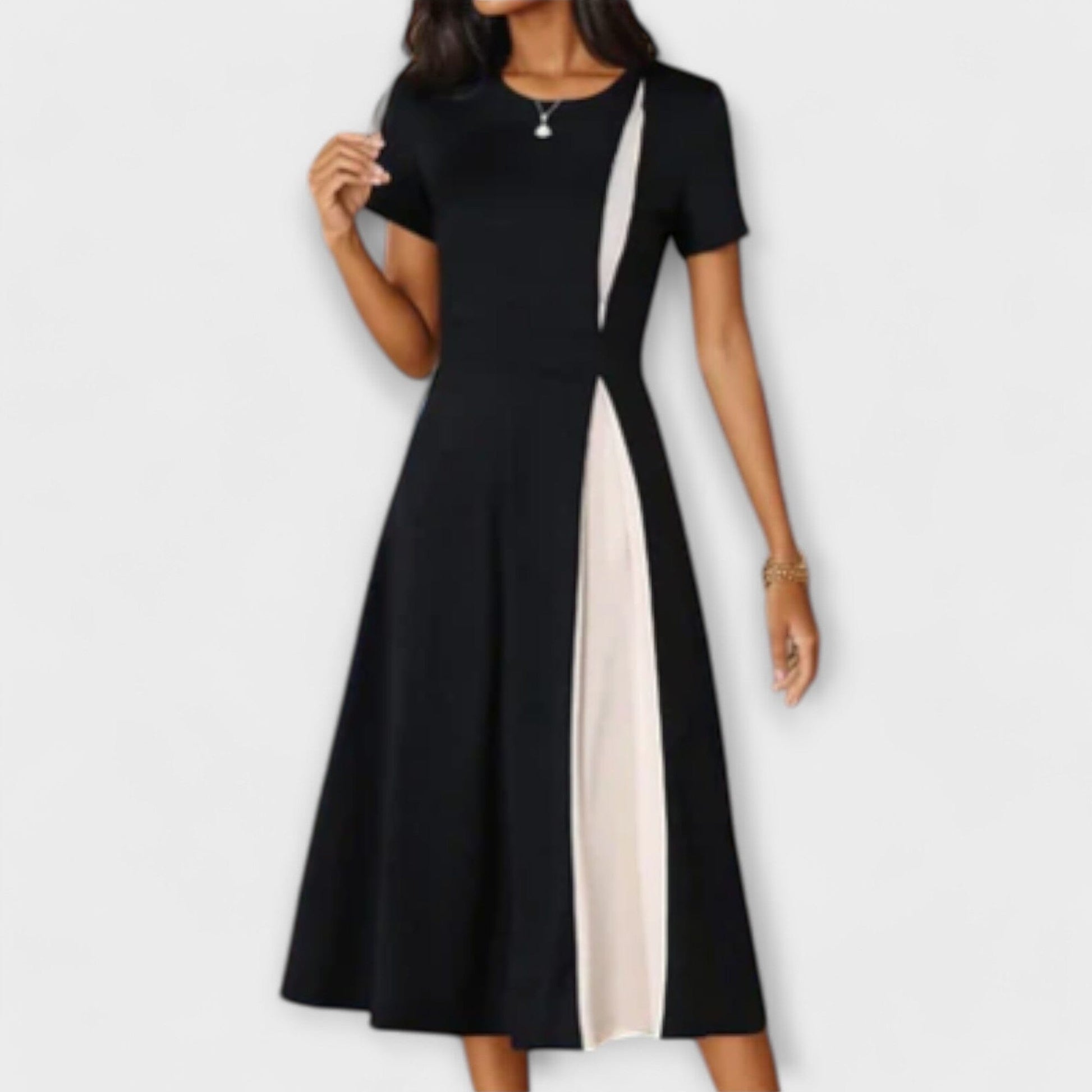 Hanne – Vestido midi en blanco y negro Hanne – Vestido midi en blanco y negro A minha loja 