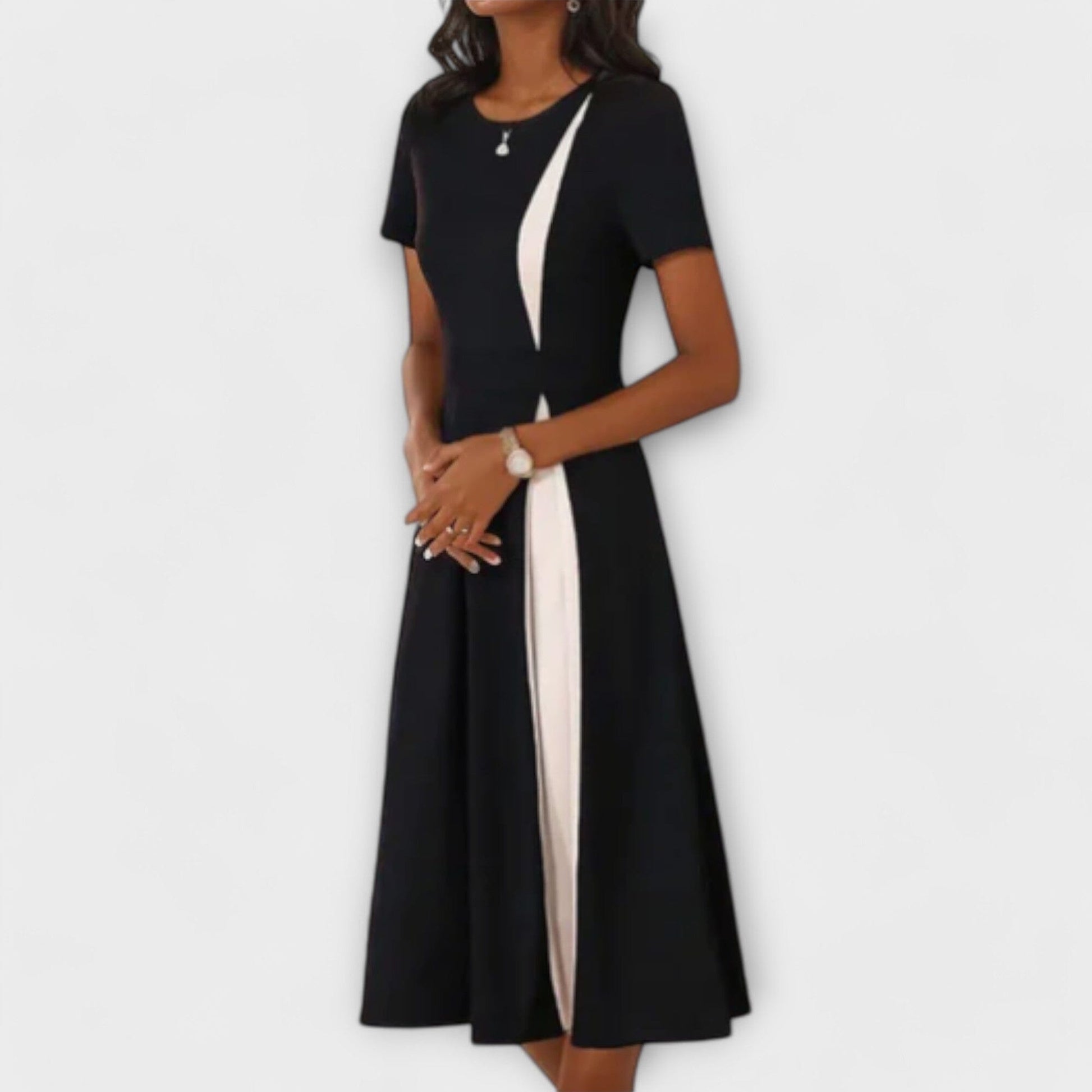 Hanne – Vestido midi en blanco y negro Hanne – Vestido midi en blanco y negro A minha loja 