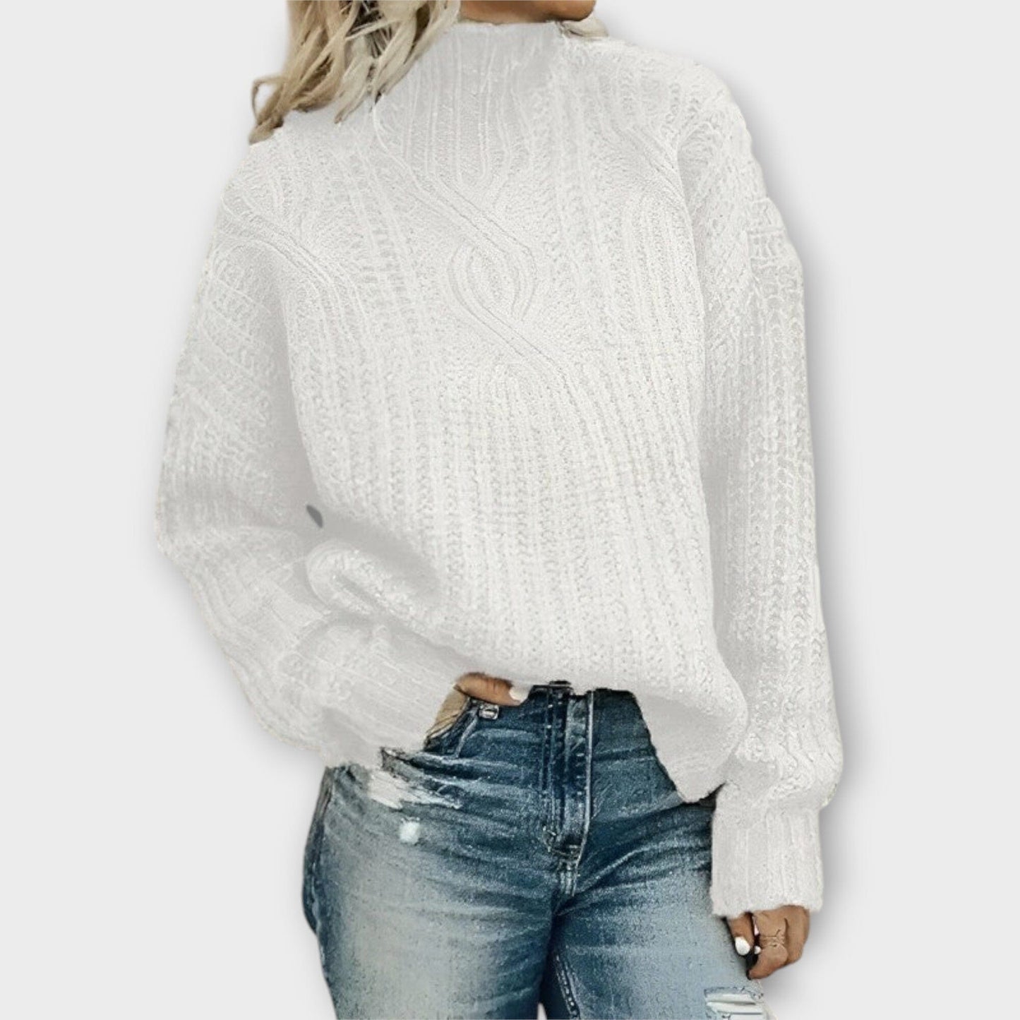 Harper – Suéter de Punto Acogedor Harper – Suéter de Punto Acogedor A minha loja Blanco XS 
