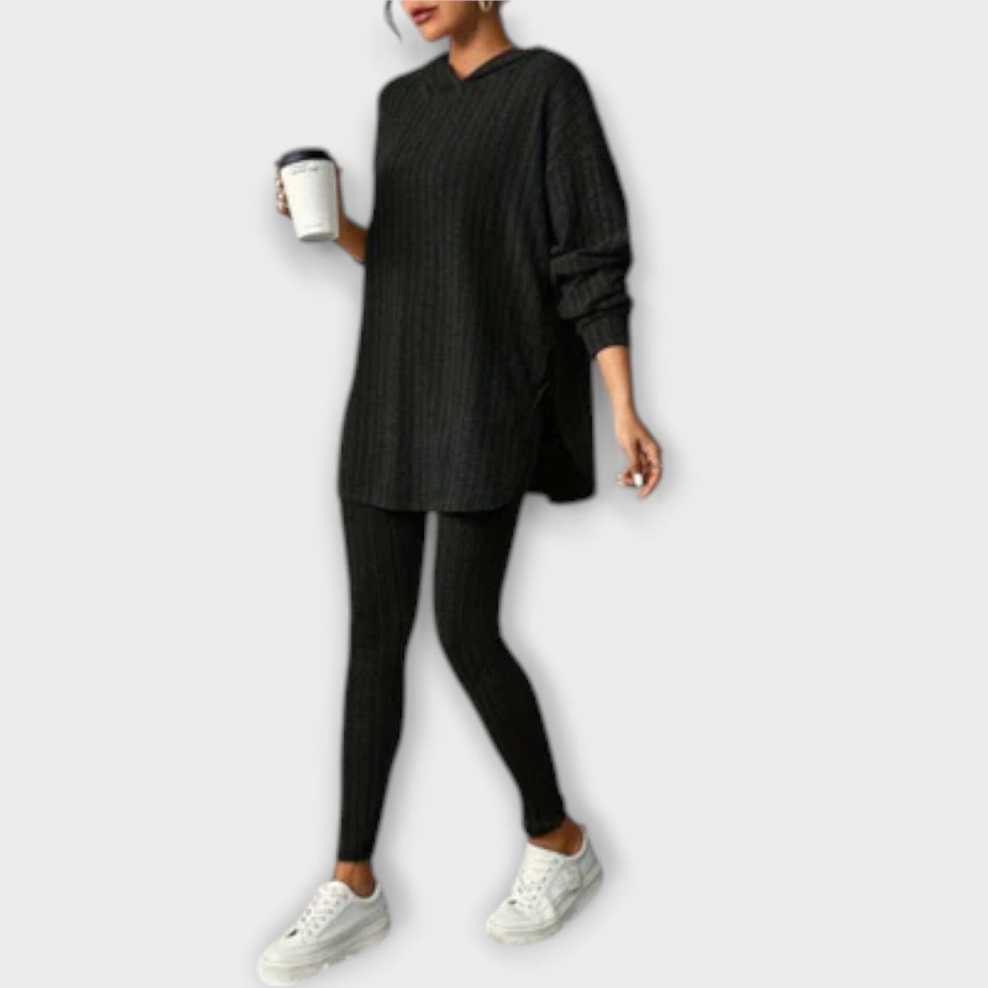 Helen - Conjunto Casual de Dos Piezas Helen - Conjunto Casual de Dos Piezas A minha loja Negro S 