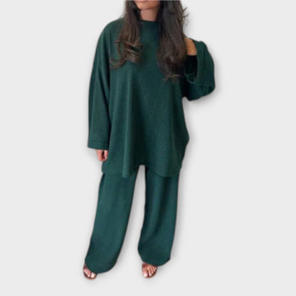 Ingrid – Conjunto Plus Size de Estilo Acanalado Ingrid – Conjunto Plus Size de Estilo Acanalado A minha loja Verde S 