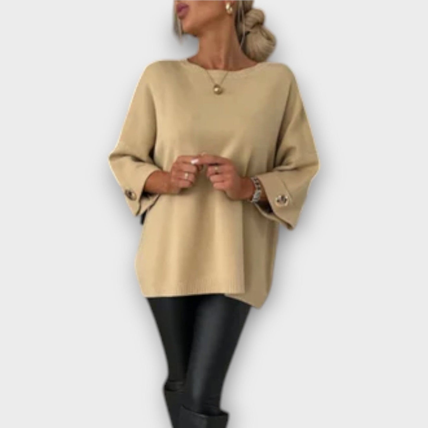 Isabella - Blusa de Punto Elegante Isabella - Blusa de Punto Elegante A minha loja Beige S 