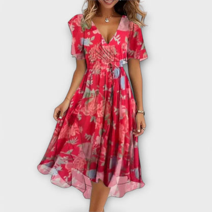 Isabella – Vestido para mujer con escote en V Isabella – Vestido para mujer con escote en V A minha loja Rosa XS 