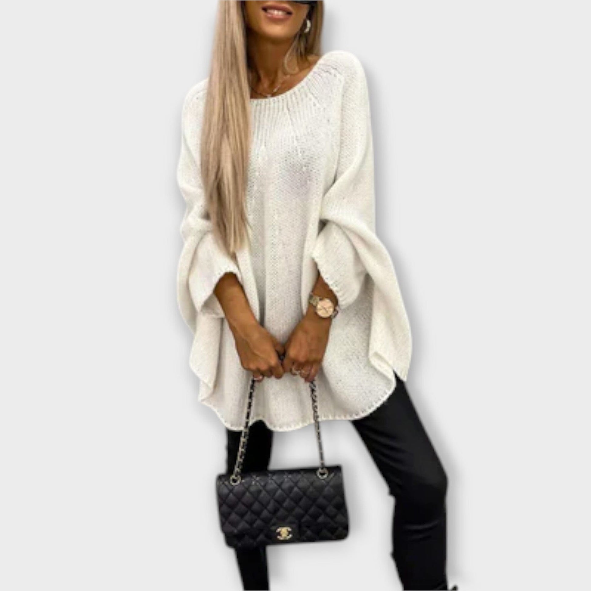 Isabelle - Pullover de Mujer con Cuello Redondo Estiloso Isabelle - Pullover de Mujer con Cuello Redondo Estiloso A minha loja Creme S 