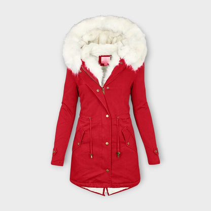 Ivara – Chaqueta de invierno impermeable y forrada con piel Ivara – Chaqueta de invierno impermeable y forrada con piel A minha loja Rojo XS 