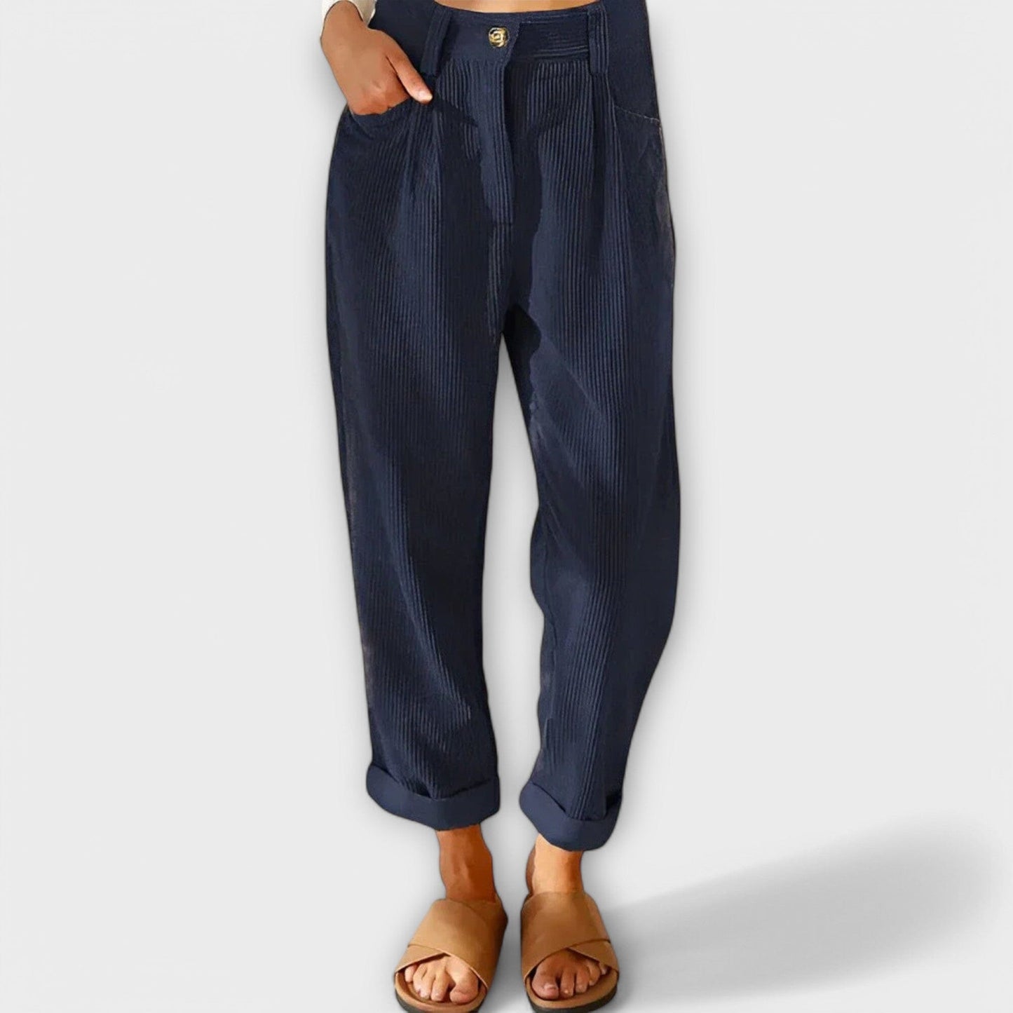 Jana – Pantalón de pana moderno Jana – Pantalón de pana moderno A minha loja Azul XS 