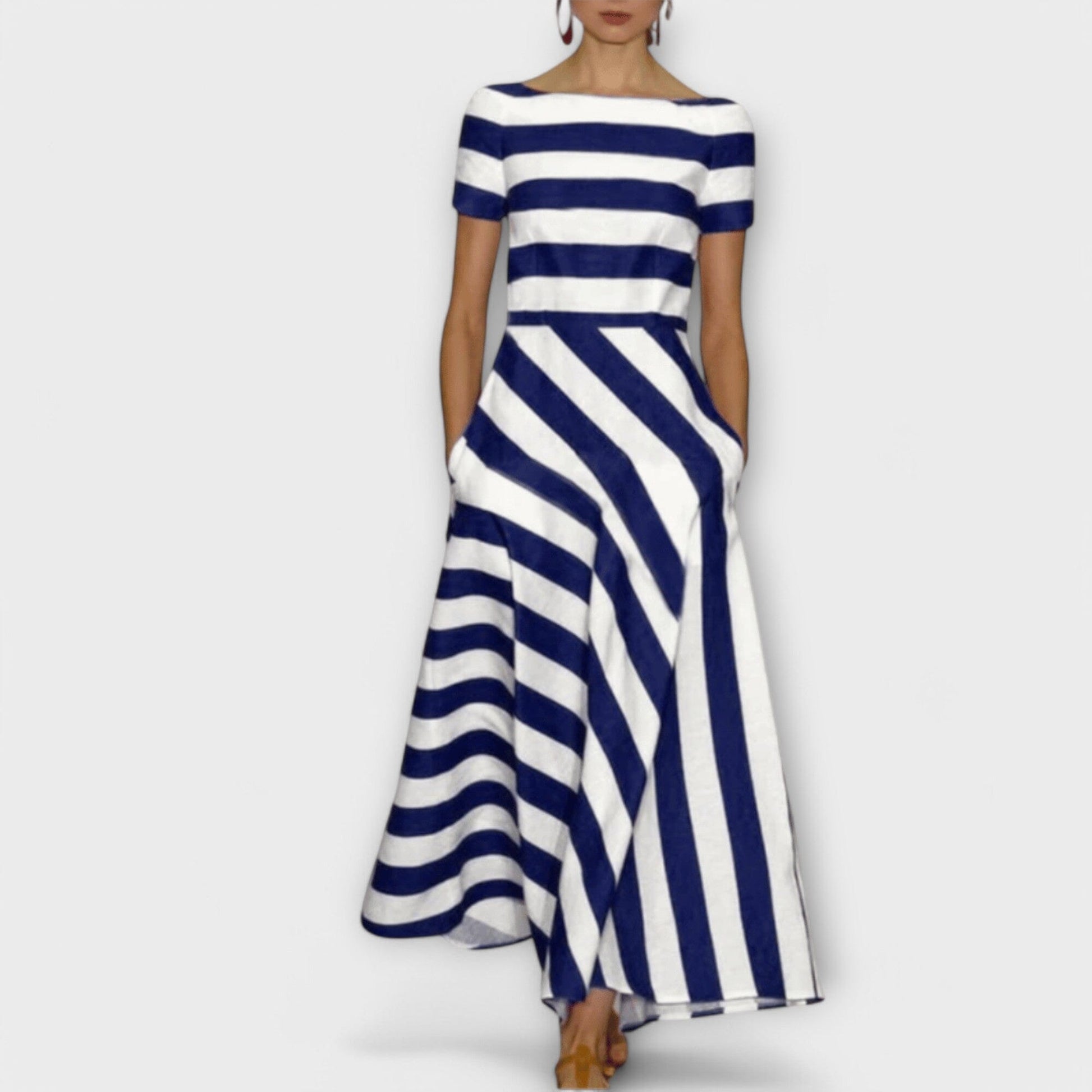 Janell – Vestido largo de rayas Janell – Vestido largo de rayas A minha loja Dunkelblau S 