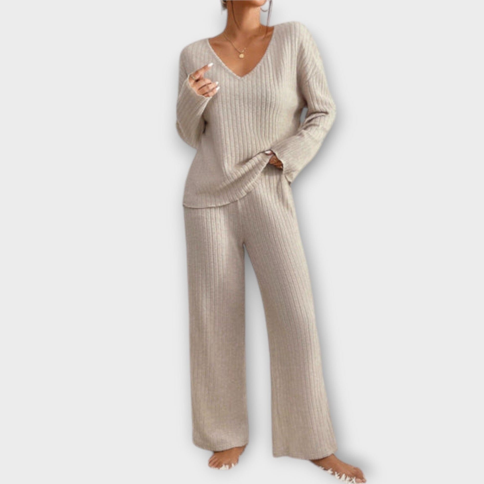 Kathy – Conjunto Cómodo de 2 Piezas Kathy – Conjunto Cómodo de 2 Piezas A minha loja Beige S 