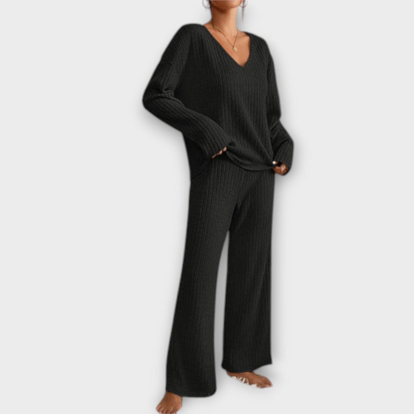 Kathy – Conjunto Cómodo de 2 Piezas Kathy – Conjunto Cómodo de 2 Piezas A minha loja Negro S 