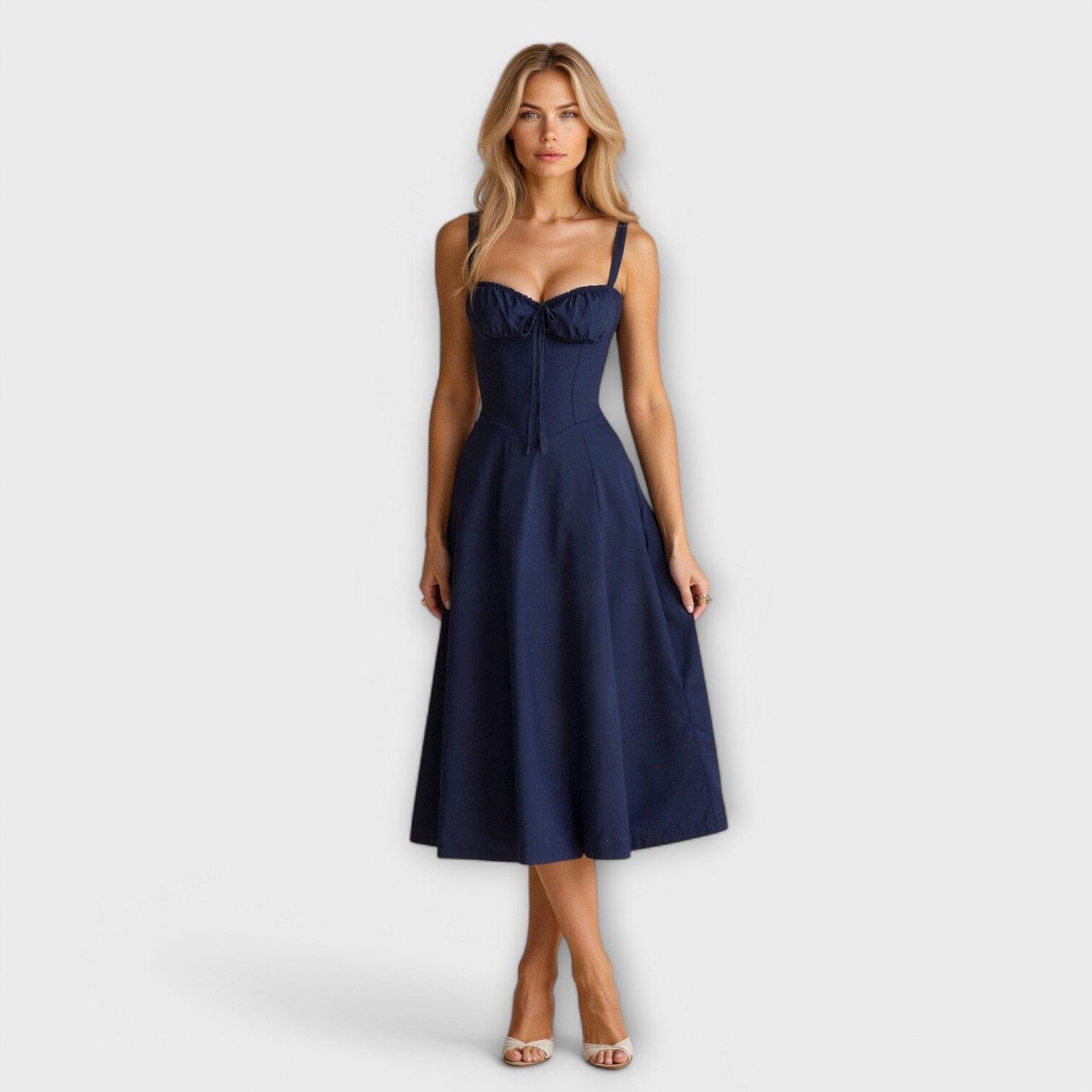 Kiana – Vestido midi con corsé Kiana – Vestido midi con corsé A minha loja Marineblau S 