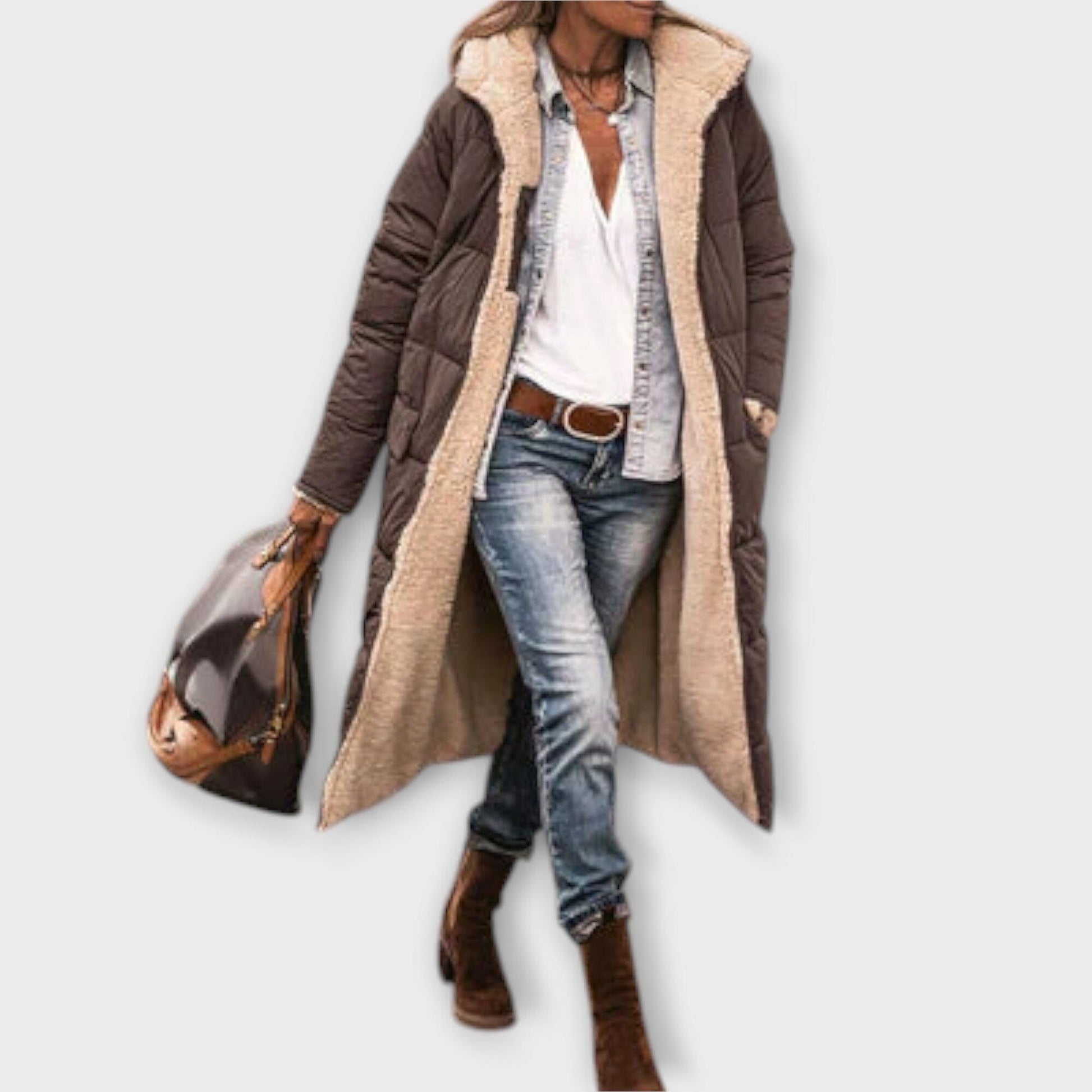 Kora - Abrigo Acogedor con Forro de Piel Kora - Abrigo Acogedor con Forro de Piel A minha loja Braun XS 