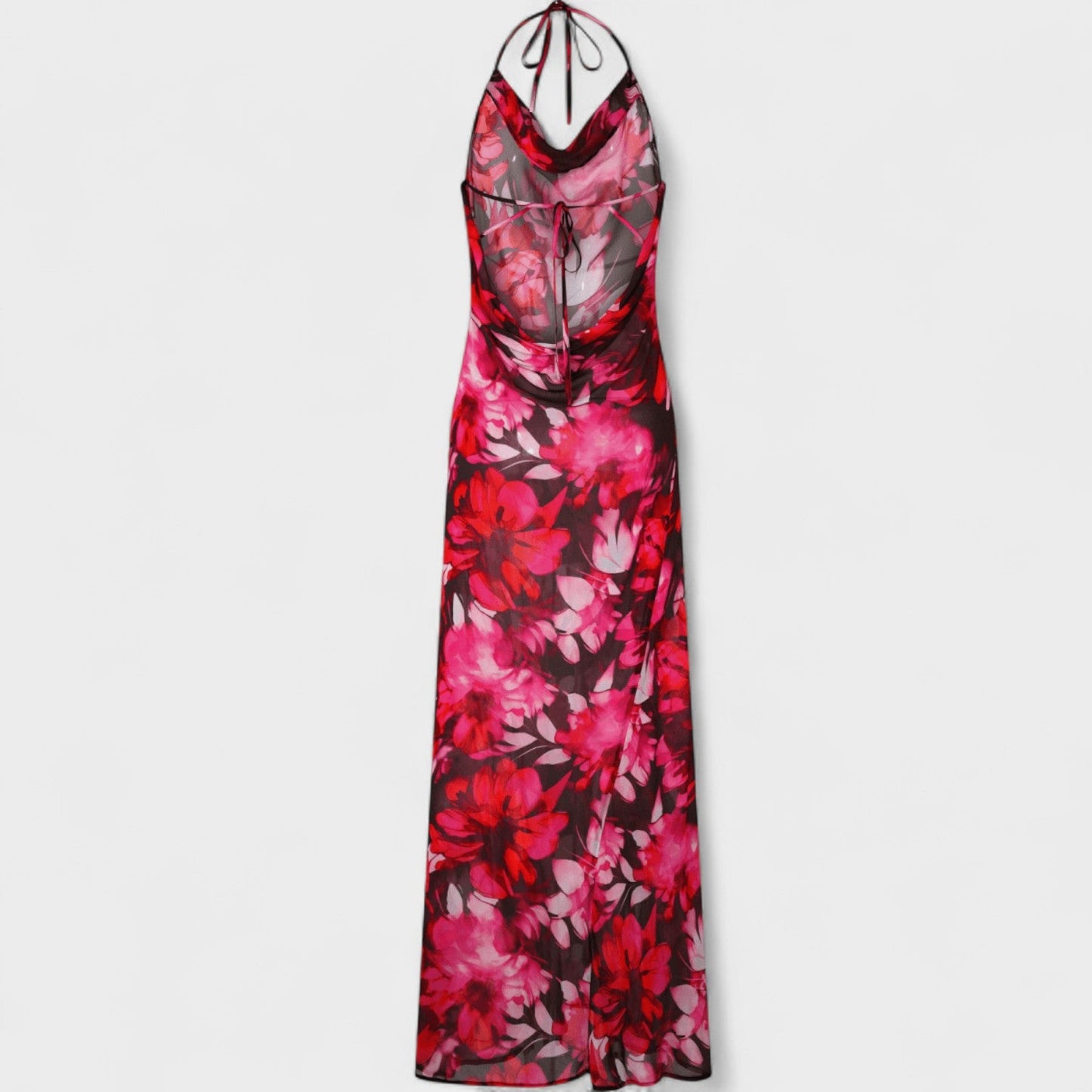Freya Inferno – Vestido Largo Floral con Espalda Abierta