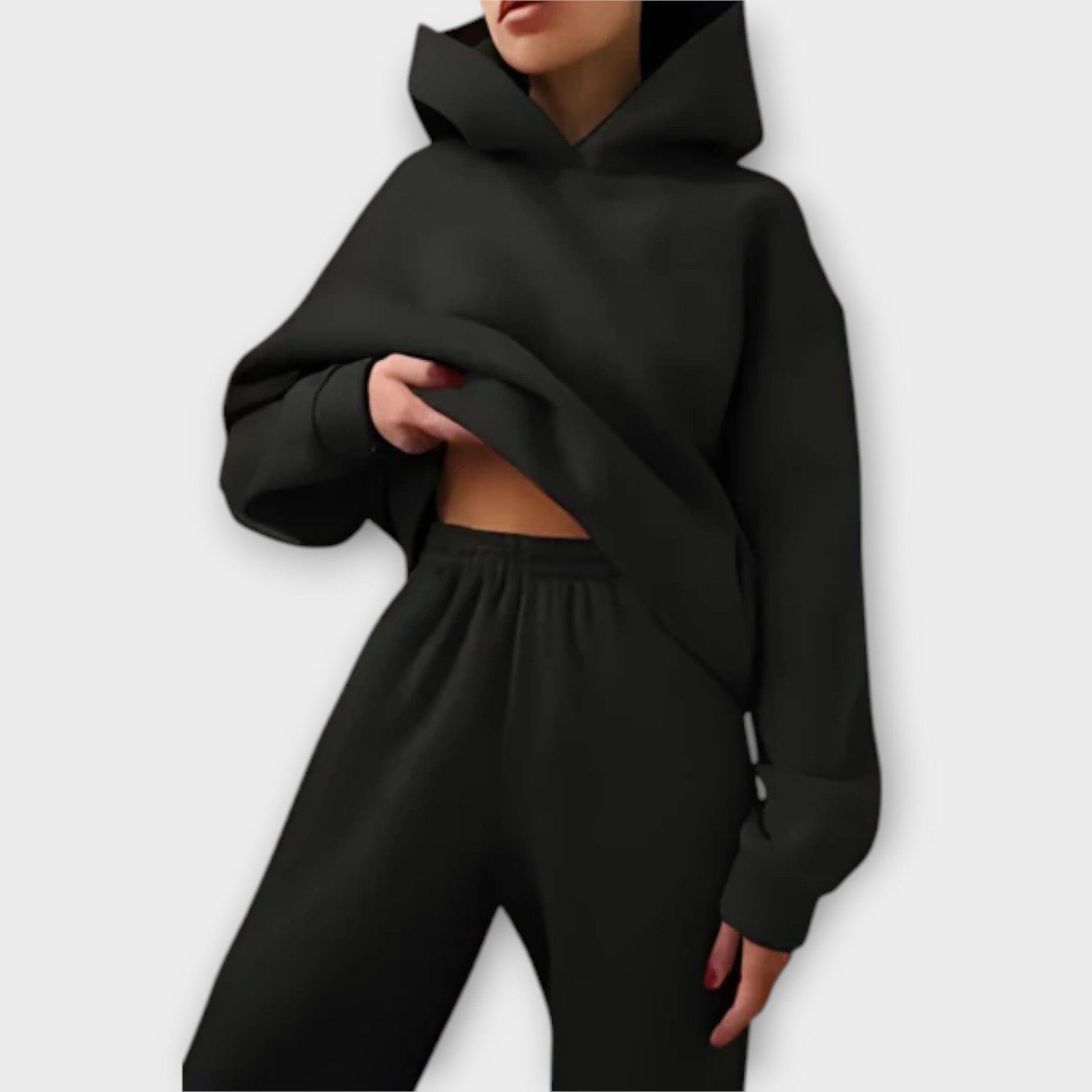 Kristine - Conjunto de Chándal Acogedor Kristine - Conjunto de Chándal Acogedor A minha loja Negro S 