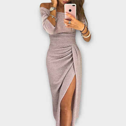 Lena – Elegante vestido off-shoulder Lena – Elegante vestido off-shoulder A minha loja Violett S 