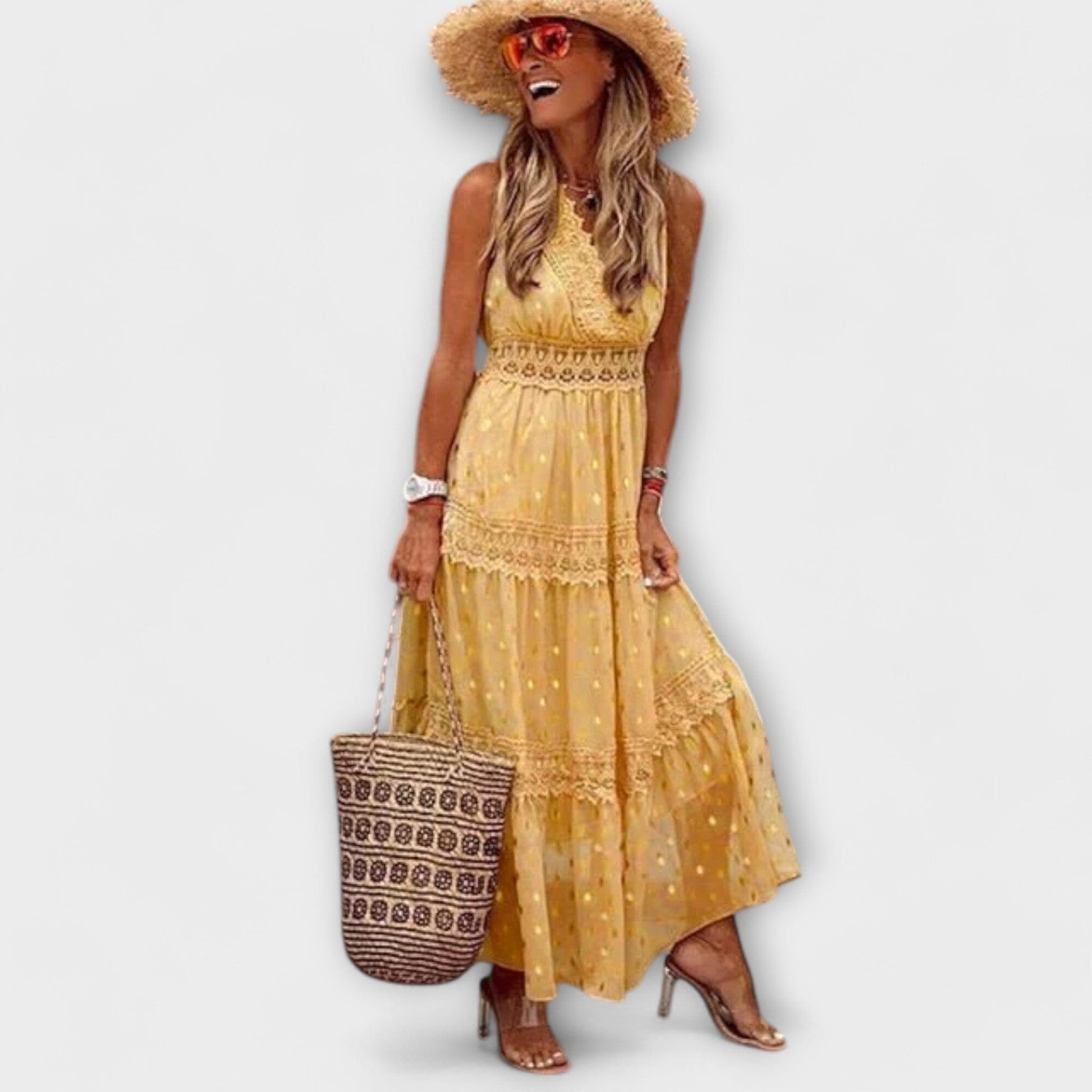 Lola – Vestido largo con encaje boho Lola – Vestido largo con encaje boho A minha loja Gelb S 