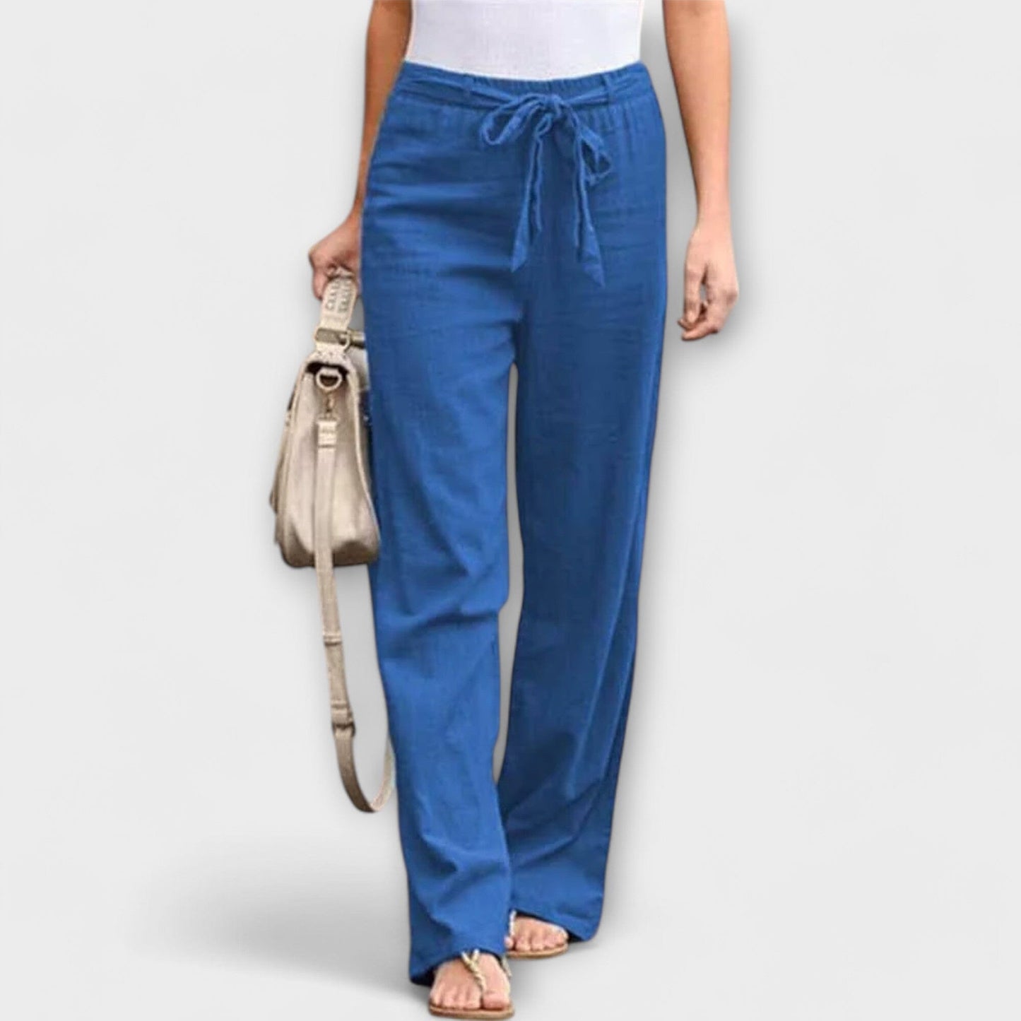 Loreen – Pantalón ligero de lino Loreen – Pantalón ligero de lino A minha loja Azul XS 