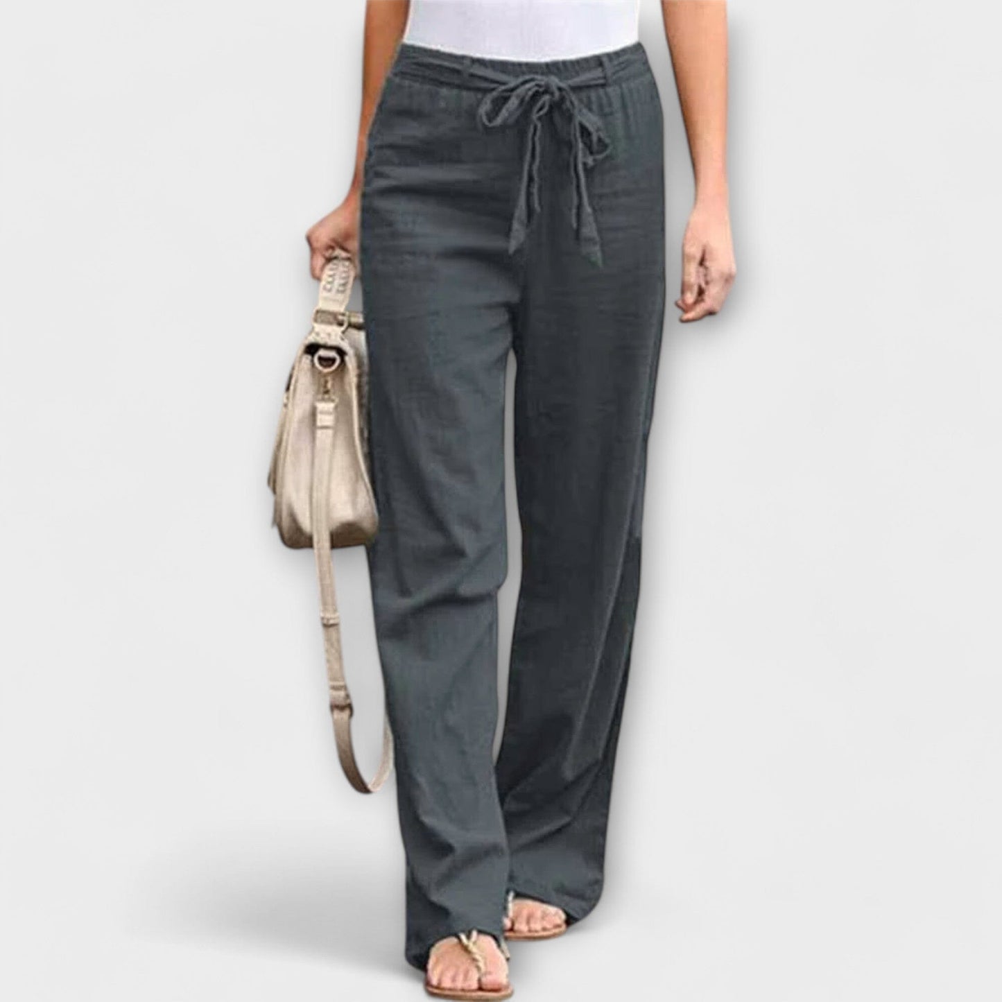 Loreen – Pantalón ligero de lino Loreen – Pantalón ligero de lino A minha loja Grau XS 