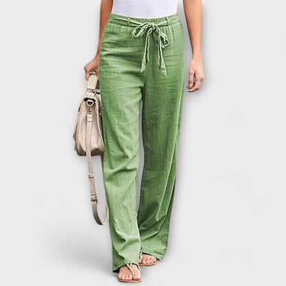 Loreen – Pantalón ligero de lino Loreen – Pantalón ligero de lino A minha loja Verde XS 