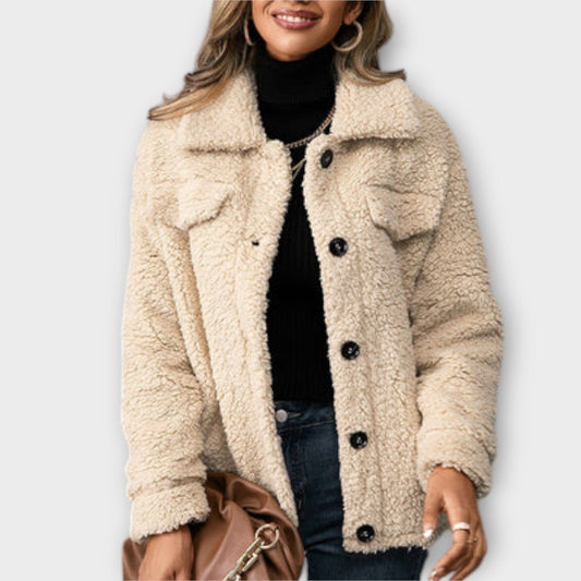 Lucy – Chaqueta de peluche cálida Lucy – Chaqueta de peluche cálida A minha loja S Beige 