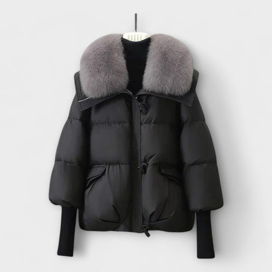 Lucyna – Elegante chaqueta con piel Lucyna – Elegante chaqueta con piel A minha loja Negro S 
